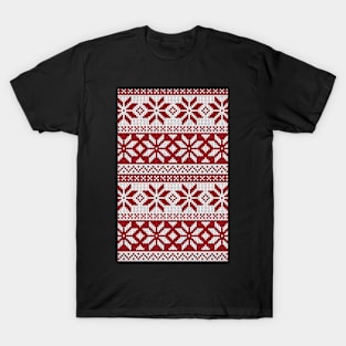 Red Crochet Pattern T-Shirt